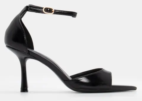 Πέδιλα Μυτερά με Μπαρέτα - Μαύρο