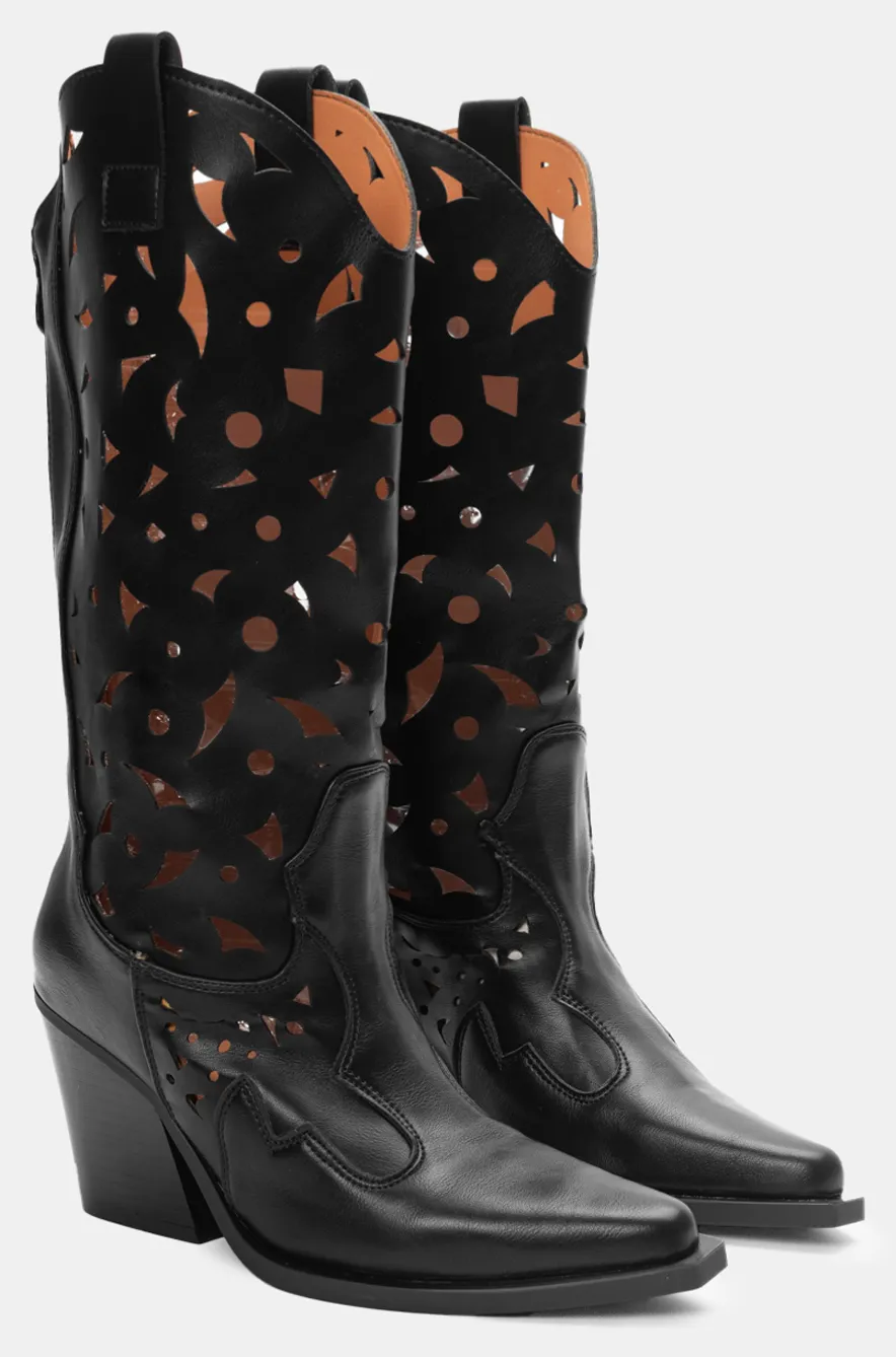 Μπότες Cowboy με Σχέδια - Μαύρο