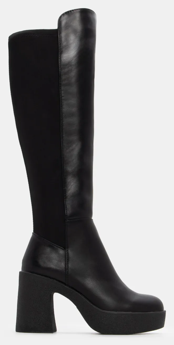 Μπότες Platform με Λάστιχο - Μαύρο