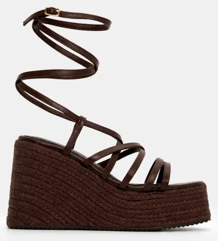 Πλατφόρμες Εσπαντρίγιες Lace Up - Καφέ Σκούρο
