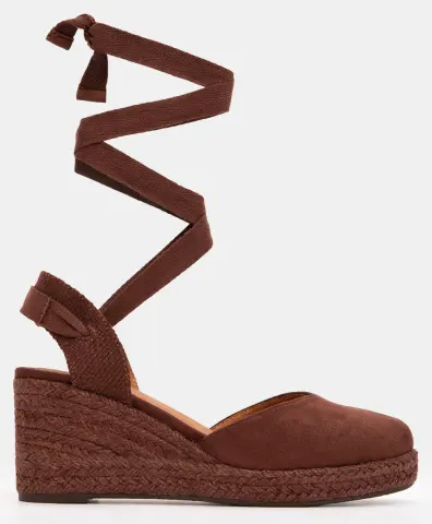 Πλατφόρμες Εσπαντρίγιες Lace Up - Καφέ Σκούρο