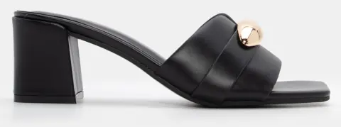 Mules με Μεταλλική Λεπτομέρεια - Μαύρο