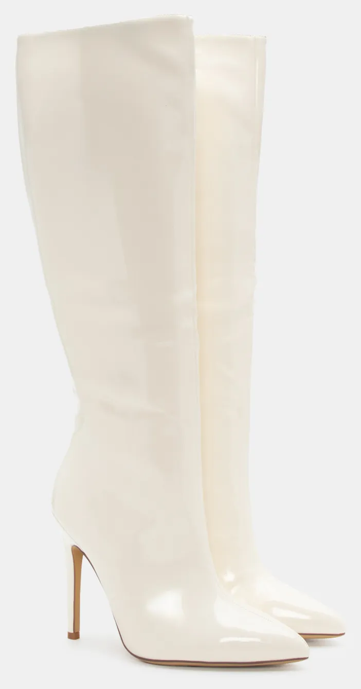 Μπότες Μονόχρωμες Μυτερές - Μπεζ