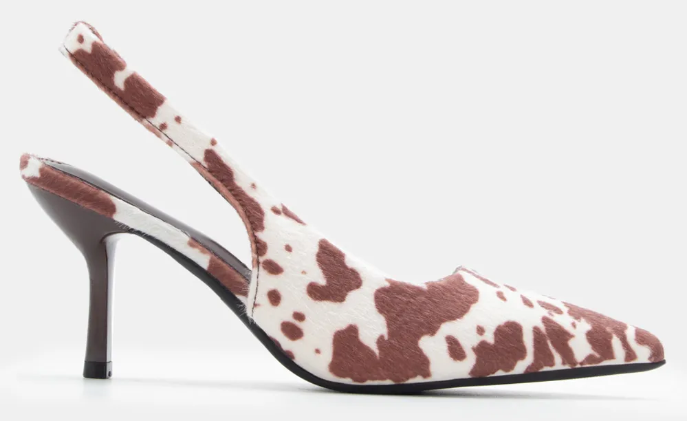 Γόβες Slingback Μυτερές - Καφέ