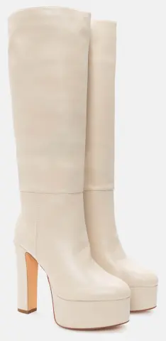 Μπότες με Τακούνι & Φιάπα - Μπεζ