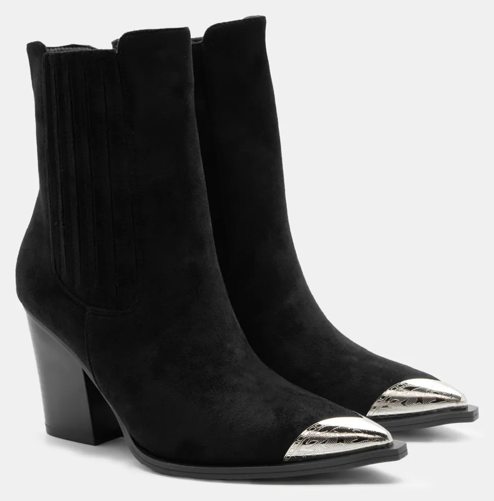 Μποτάκια Cowboy με Μεταλλική Λεπτομέρεια - Μαύρο