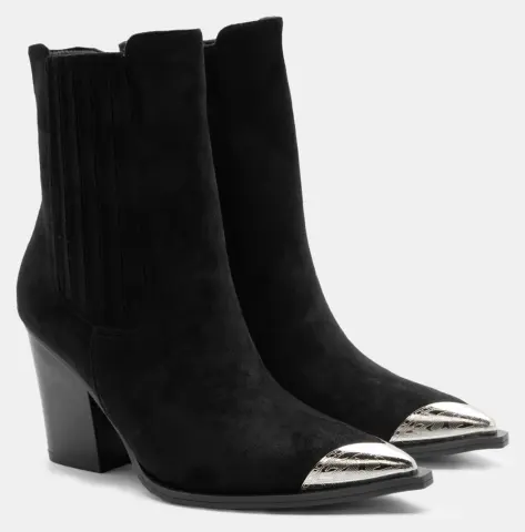 Μποτάκια Cowboy με Μεταλλική Λεπτομέρεια - Μαύρο