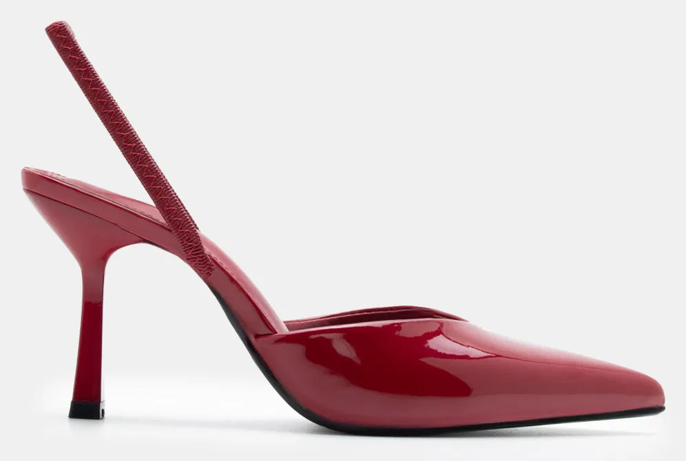 Γόβες Μυτερές με Λάστιχο - Μπορντό-Λουστρίνι