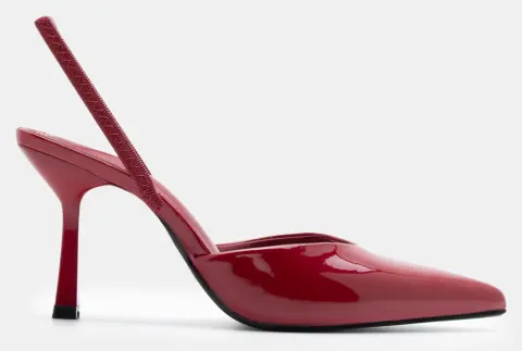 Γόβες Μυτερές με Λάστιχο - Μπορντό-Λουστρίνι