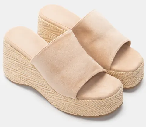 Πλατφόρμες Εσπαντρίγιες με Φαρδιά Φάσα - Μπεζ