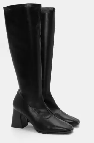 Μπότες Κάλτσα με Ραφές - Μαύρο