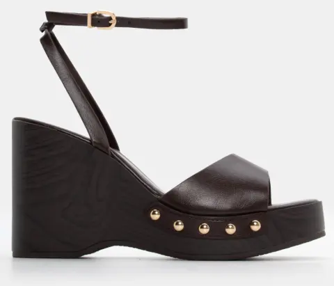 Πλατφόρμα Clogs με Μπαρέτα - Καφέ Σκούρο