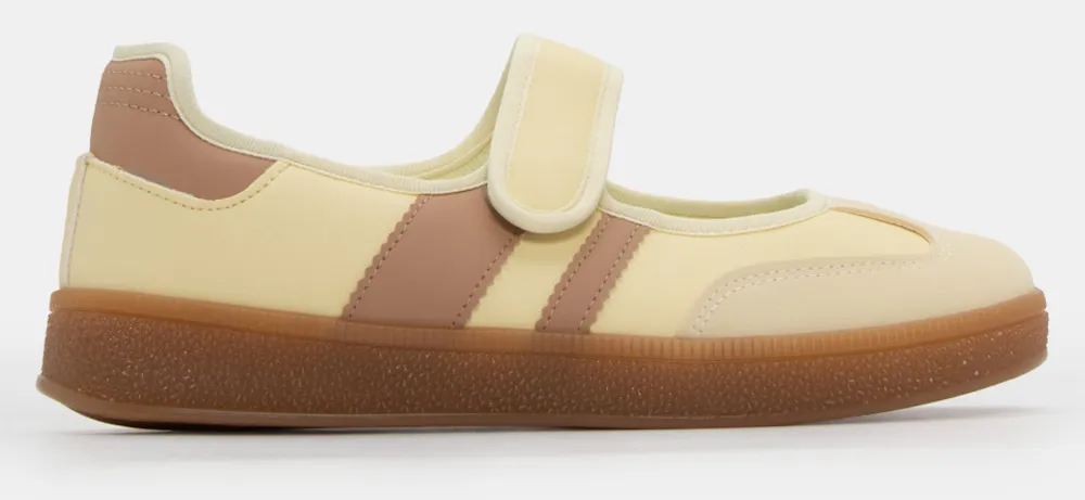 Sneakers Μπαλαρίνες με Λουράκι Sctrach - Κίτρινο