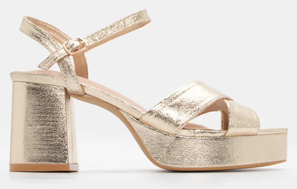 Πέδιλα με Χιαστί Λουράκια - Χρυσό