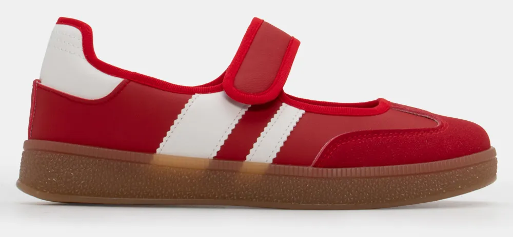 Sneakers Μπαλαρίνες με Λουράκι Sctrach - Κόκκινο
