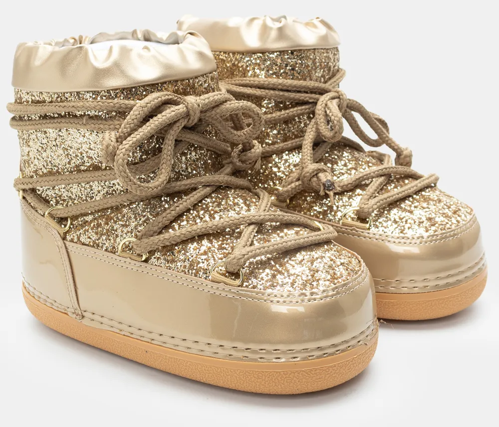 Μποτάκια Χιονιού με Επένδυση Γούνας - Χρυσό