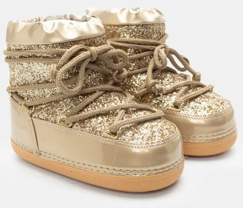 Μποτάκια Χιονιού με Επένδυση Γούνας - Χρυσό