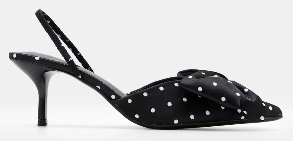 Γόβες Πουά με Διακοσμητικό Φιόγκο - Μαύρο