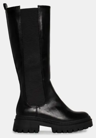 Μπότες με Λάστιχο & Τρακτερωτή Σόλα - Μαύρο