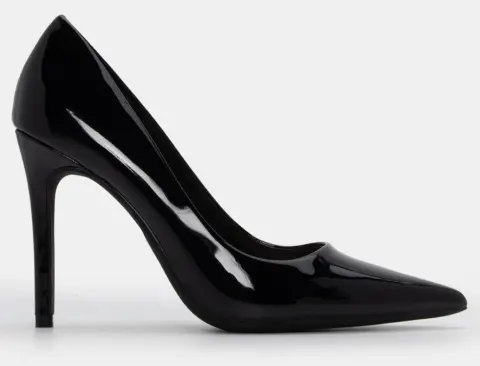 Γόβες Μυτερές Μονόχρωμες - Μαύρο-Λουστρίνι