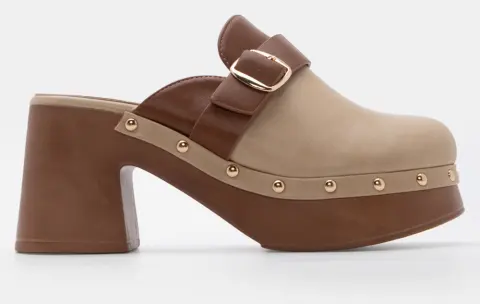 Clogs με Διακοσμητικό Λουράκι & Τρούκς - Μπεζ