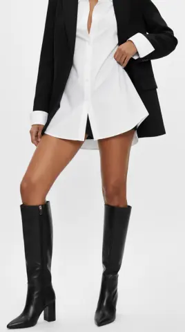 Μπότες Μυτερές με Τακούνι - Μαύρο