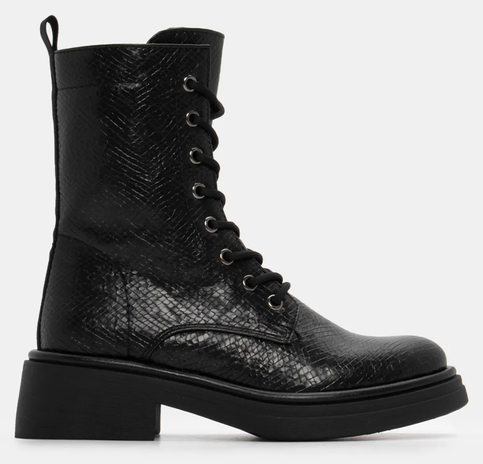 Αρβυλάκια με Φερμουάρ - Animal Print Μαύρο Φίδι