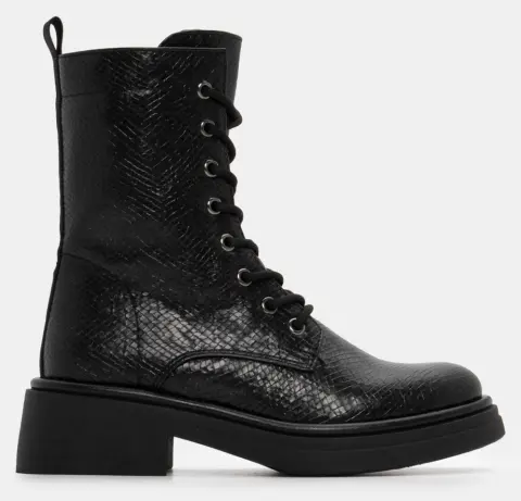 Αρβυλάκια με Φερμουάρ - Animal Print Μαύρο Φίδι