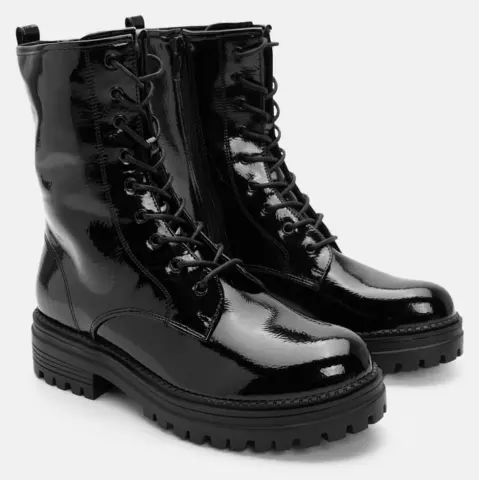 Αρβυλάκια με Τρακτερωτή Σόλα - Μαύρο-Λουστρίνι