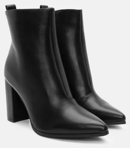 Μποτάκια Αστραγάλου με Τακούνι - Μαύρο