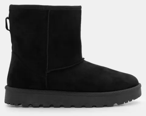 Μποτάκια με Εσωτερική Επένδυση Γούνας - Μαύρο