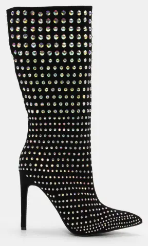 Μπότες Μυτερές με Διακοσμητικά Τρούκς - Μαύρο