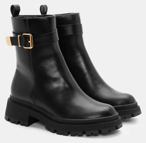 Μποτάκια με Διακοσμητική Τόκα - Μαύρο