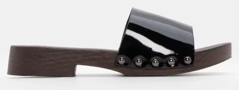 Clogs με Φαρδιά Φάσα & Τρούκς - Μαύρο