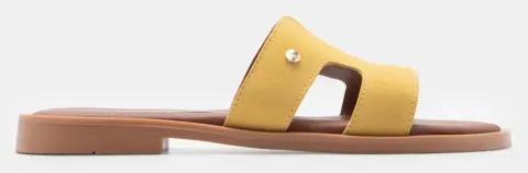 LUIGI DESIGN - Flat Σανδάλια με Ανοίγματα στο Πλάι - Κίτρινο