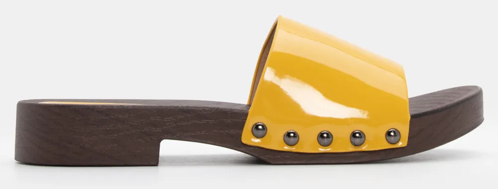 Clogs με Φαρδιά Φάσα & Τρούκς - Κίτρινο