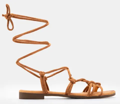 Flat Σανδάλια Gladiator - Κάμελ