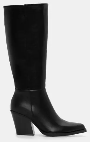 Μπότες Cowboy Μυτερές Μονόχρωμες - Μαύρο