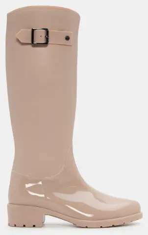 Μπότες Γαλότσες σε Συνδυασμό Υλικών - Μπεζ