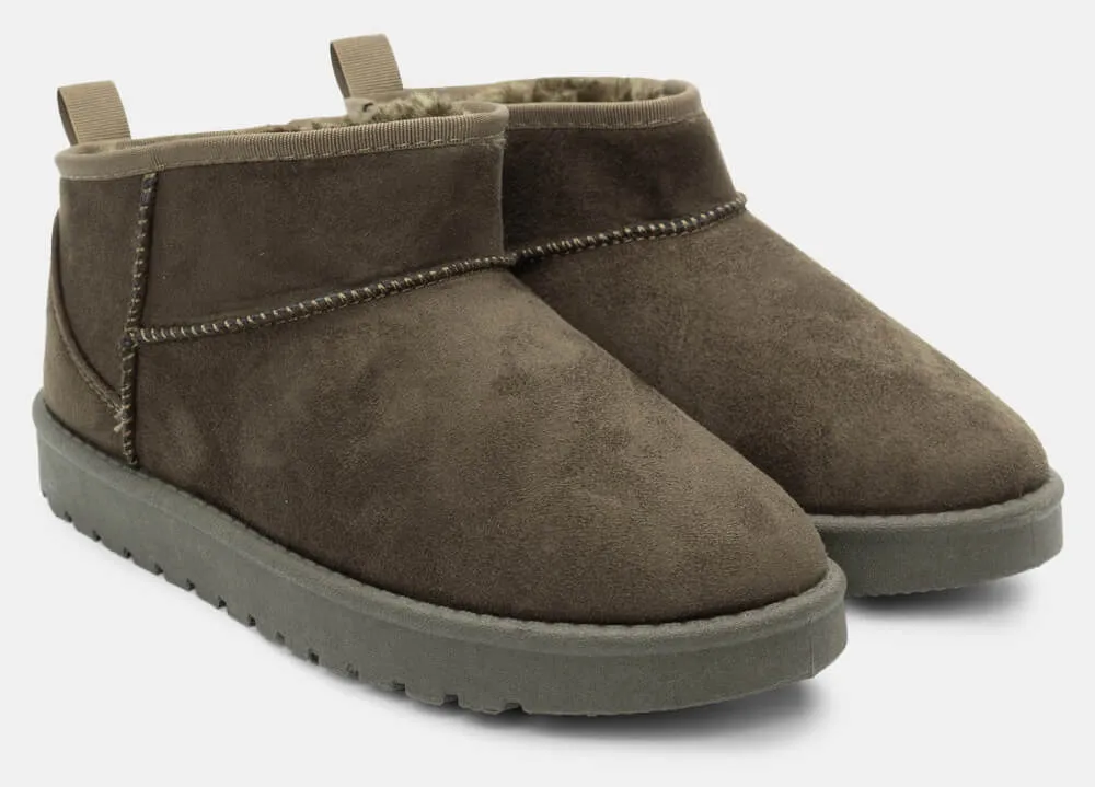 Μποτάκια με Εσωτερική Επένδυση Γούνας - Χακί