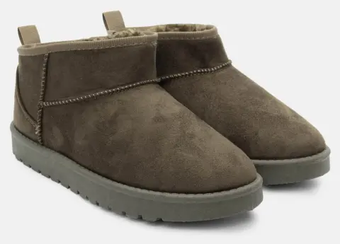 Μποτάκια με Εσωτερική Επένδυση Γούνας - Χακί