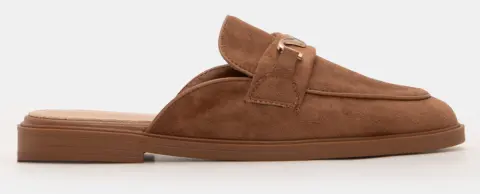 Mules Loafers με Διακοσμητική Αγκράφα - Καφέ