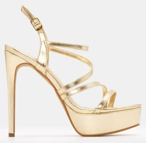 Πέδιλα με Λοξά Λουράκια - Χρυσό