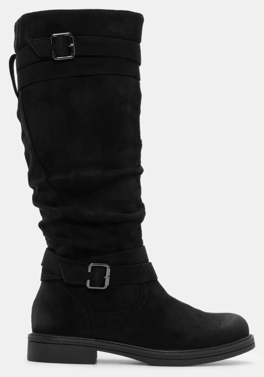 Μπότες με Διακοσμητικά Λουράκια - Μαύρο