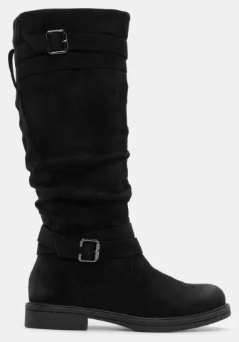 Μπότες με Διακοσμητικά Λουράκια - Μαύρο