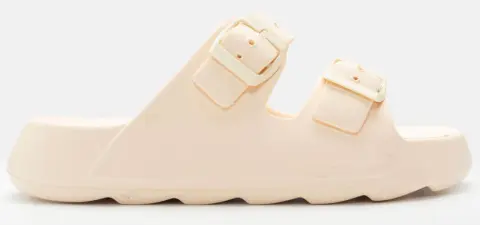 Παντόφλες με Διπλές Τόκες - Μπεζ