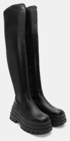 Μπότες Δίσολες Over The Knee - Μαύρο