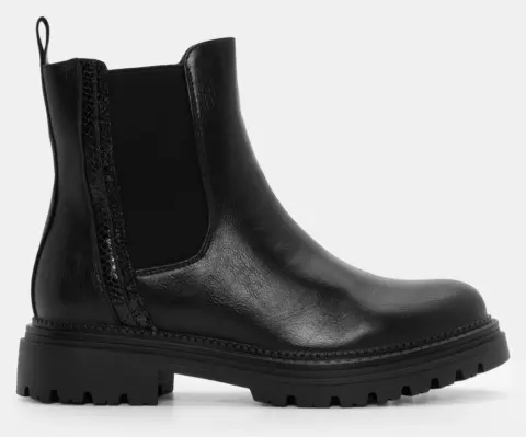 Μποτάκια Chelsea με Διακοσμητικό Strass - Μαύρο