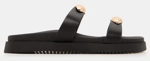 Σανδάλια Flatform με Μεταλλικές Λεπτομέρειες - Μαύρο