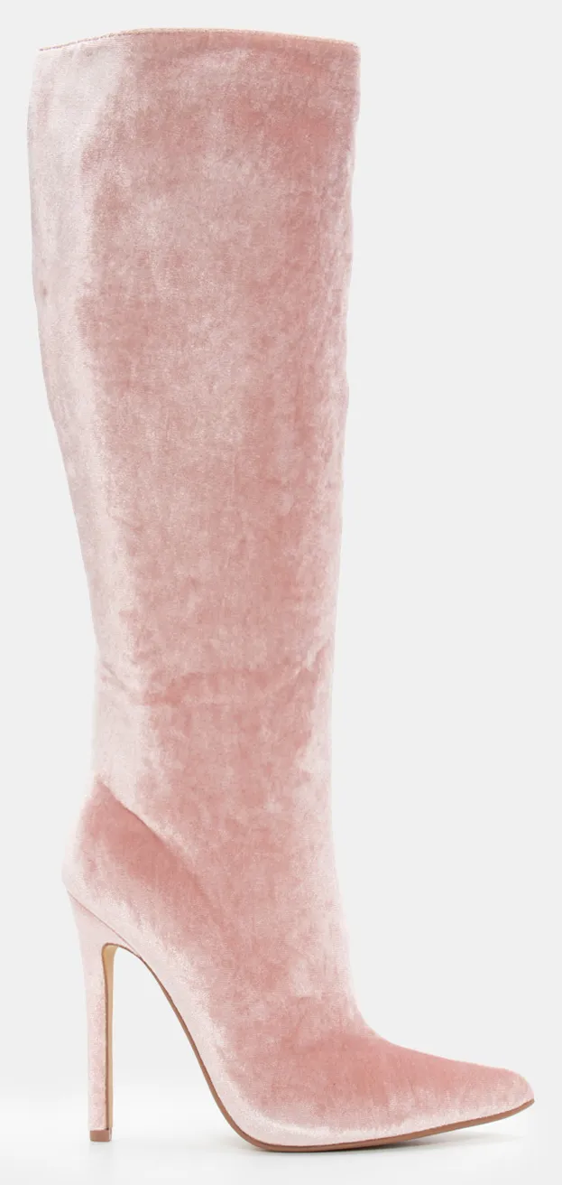 Μπότες Μυτερές Μονόχρωμες - Ροζ